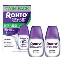 Rohto Dry-Aid Eye Relief Lubricant Eye Drops, Twin Pack (0.34 Ounce Each)