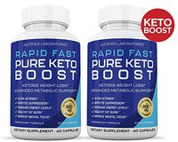 Rapid Fast Pure Keto Boost Pills Advanced BHB Ketogenic Supplement Exogenous Ketones Ketosis for Men Women 60 Capsules 2 Bottles