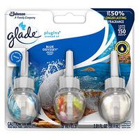 Glade PlugIns Refills Air Freshener, Scented and Essential Oils for Home and Bathroom, Blue Odyssey, 2.01 Fl Oz, 3 Count