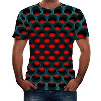 Xia&Han Men's Summer Short Sleeve Blouse 3D Printed Tops Slim Fit Tee Comfy Crewneck Shirts Casual Pullover Black