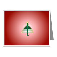 Note Card Christmas Tree on Red Bulb