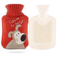 Hot Water Bottle with Cover, Rubber Hot Water Bag for Pain Relief, Durable Heat Up and Refreezable Hot Cold Pack 1L Hot Water Bottle for Hand & Body Warmer