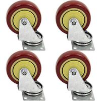 Seismic Audio - 4 Pack of Heavy Duty Swivel Caster Wheels, 4 Inch Non Locking Casters with Top Plate for Pro Audio Gear and Other Heavy Objects
