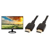 Acer R240HY bidx 23.8-Inch IPS HDMI DVI VGA (1920 x 1080) Widescreen Monitor & AmazonBasics High-Speed 4K HDMI Cable, 6 Feet, 1-Pack