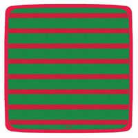 Entertaining with Caspari Entertaining Square Salad and Dessert Plates, Bretagne, Red and Green, Pack of 8
