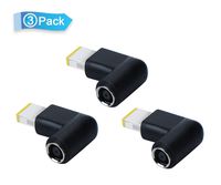 Iwlikey for Lenovo 0B47046 0B47048 Right Angle 90-Degree Power Adapter Connector Converter, for Lenovo Thinkpad Round 7.7mm to Slim Square Lenovo Yoga Ideapad ThinkPad Dongle: ADLX45NCC2A [3 Pack]