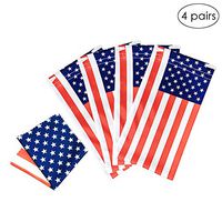LUFF 4 Pack American Flag Glasses Pouch and Glasses Cloth USA Microfiber Soft Storage Bag