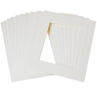 Betus 11x14 White Picture Mats, White Core Bevel Cut for 8x10 Pictures - Pack of 10