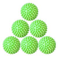 Reusable Dryer Balls Laundry Wash Dryer Balls Anti-Static Fabric Softener Laundry Washing Ball, 6pcs (Green)