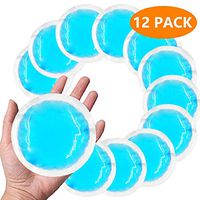 Round Reusable Gel Ice Packs(12 Pack) with Cloth Backing for Hot or Cold Compress, Great for Kids Injuries, Wisdom Tooth, Breastfeeding, Headaches, Sinus Pain, Reduce Swelling or Soreness - Blue