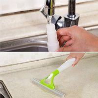 Tuscom Leaning Brush Multi Function Window Car Glass Cleaner Washing Car Scratch Wash Brush Truck Cleaning Water Spray Nozzle Effective Plastic Glass Cleaner Brush (4 Colors) (Green)