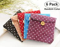 6 Pack Sanitary Napkins Holder Bags, Magnolora Menstrual Cup Pouches Nursing Pads Holder Bags Storage Organizer for Menstrual Pads Sanitary Napkin Maternity Mama Pads