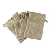 Natural Color Burlap Bag with Drawstring Closure for Arts & Crafts Projects, Gift Packaging, Presents, Snacks & Jewelry (50 Pack) by Super Z Outlet (5" x 8")