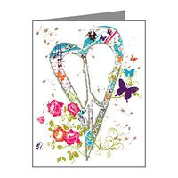 Note Card Flowered Butterfly Heart Peace Symbol
