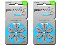Powerone Hearing Aid Batteries Size-675P Cochlear, 2 Pack (60 Batteries)