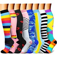 Compression Socks for Women & Men 15-20 mmHg, Best Medical, Nursing, for Running, Athletic, Edema, Diabetic, Varicose Veins, Travel (Small/Medium, 13 Pink/Multi/Multi/White/Blue/Pink/Black)