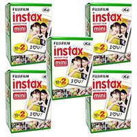 100 Prints Fujifilm Instax Mini Plain Film for Fuji 7s 8 25 50s 70 90 Instant Camera, Share SP-1