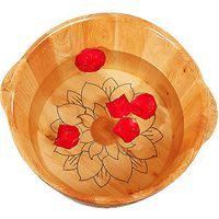 JTYX Wooden Foot Bath Barrel Footbath Thick Lotus Flower Acupressure Massage Pedicure Barrel Home