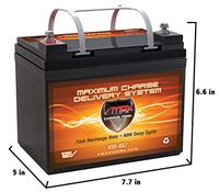 VMAX V35-857 12V 35AH AGM Deep Cycle U1 Battery (7.7"x 5"x 6.1") for MotorGuide Bulldog 40 Freshwater TM Foot Control 12V, 40lb Trolling Motor