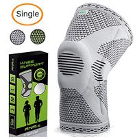 ANRI.E. Knee Brace for Meniscus Tear Arthritis - Patella Stabilizer Knee Braces for Men Women - Compression Knee Sleeve for Running Volleyball Workout Crossfit Golf Hiking- Gray, XXL