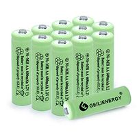 BAOBIAN AA 600mAh 1.2V NiMH Rechargeable Batteries for Solar Light,Solar Lamp,Garden Lights Green(12 PCS)