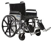 Drive Medical Sentra Extra Heavy Duty Wheelchair with Various Arm Styles and Front Rigging Options, Black Upholstery and Chrome Frame, Bariatric, 20 Inch