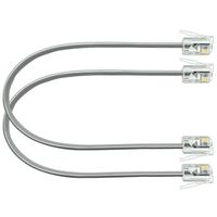 (2 Pack) 8 Inch Telephone Cord Short RJ11 6P4C Male to Male
