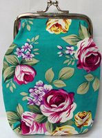 2 Eclipse Rose Design Teal Cloth Cigarette Cases Fit 100's Size Cigarettes, Ball Clasp 3102RTL-2