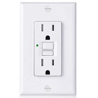 GFCI Outlet by BESTTEN, Slim Tamper-Resistant (TR) GFI Duplex Receptacle with LED Indicator, 15A/125V Auto-Test Ground Fault Circuit Interrupter with Decor Wall Plate, UL Listed, White, USG5 Series