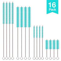 Hiware 16-Pack Straw Cleaning Brush Set, Multiple Size Straw Cleaner for All Sized Straws Include Standard Straws, Long Straws, Wide Straws, Baby Bottle Straws, Tumbler Straws and Pipes