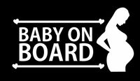 CCI Baby On Board Pregnancy Decal Vinyl Sticker|Cars Trucks Vans Walls Laptop| White |7.5 x 4 in|CCI1134