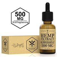 Hemp Oil 500mg for Pain Relief, Stress and Anxiety Relief, Better Sleep | 100% Natural, Organic, Vegan, Non-GMO | 500mg, 30 Serv, 16mg/Serv (Peppermint)