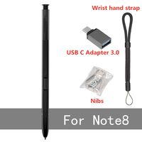 Biuboom Galaxy Note 8 Pen,S-Pen Replacement Parts Stylus for Samsung Galaxy Note 8 N950U N950W N950FD N950F +USB C to USB Adapter+Tips/Nibs+Wrist Hand Strap-Black
