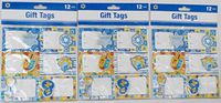 3 Packs Hanukah 3D Self-Stick Gift Tags Bundle - 36 Tags