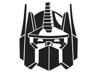 Transformers - Optimus Prime Head - Vinyl 5" tall (Color BLACK) decal laptop tablet skateboard car windows stickers