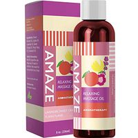 Massage Therapy Oil for Relaxing Detox Spa Massage Joint and Muscle Pain Relief Natural Skin Care with Aphrodisiacs Pure Sweet Almond Oil Lavender and Geranium Essential Oil Antioxidant Moisturizer