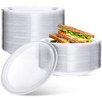 LANXIM 100 Pcs Clear Disposable Plastic Plates, 6-Inch Premium Round Dessert Appetizer Small Cake Plate, Great For Wedding, Event, Party, Catering, Buffet