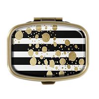 AmSun Black and white Custom Square Medicine Pocket Wallet Travel Pill Vitamin Decoration Box Case Holder