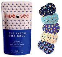 Kids Eye Patches -Boys- 50 Patches in Convenient Travel Pouch. Soft, Adhesive, Latex Free, Hypoallergenic, Light Blocking, Fun Designs and Biodegradable.ONE-Size-FITS-All. Baby-Toddler-Kids-Adult.