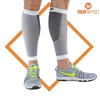 Leg & Calf Compression Sleeve (1 Pair) Shin Splint & Calf Pain Relief, Comfortable Calf Sleeves Helps Improve Circulation for Runners, Nurses & Travelers. Leg Support Footless Socks