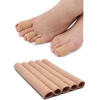 waterlan oe Sleeves 5 Pack Silicone Gel Compression Toe & Finger Protector Cushion Tubes - Bandage Pad for Corns, Calluses & Blisters (Medium (1/2 inch diameter))