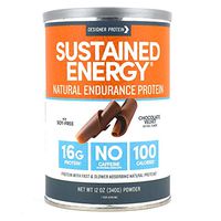 Designer Protein Sustained Energy, Chocolate Velvet, 12 Ounce, Endurance Protein Powder