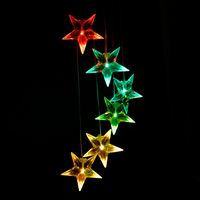 Clear Star Color Changing Solar Light Wind Chimes, Multi-color solar mobile Wind Spinner outdoor garden pation yard garland decoration