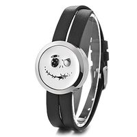 Garden Charms Essential Oils Diffuser Locket Bracelets Hollow Out Aromatherapy Double Leather Magnet Bracelet with Felt Pads GCVA-732