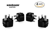 Krieger UK Power Adapter - Type G Travel Adapter - United Kingdom Universal Schuko Plug Adapter- CE Certified (Type G - United Kingdom, Hong Kong, UAE)