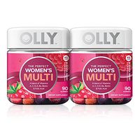OLLY The Perfect Womens Gummy Multivitamin, 90 Day Supply (180 Gummies), Blissful Berry, Vitamins A, D, C, E, Biotin, Folic Acid, Chewable Supplement