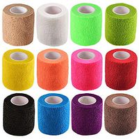 12-Pack Sports Tape Adhesive Bandage Wrap Stretch Self-Adhesive Cohesive Wrap Medical Stretch 5 CM 12 Colors with Men Hand Sport