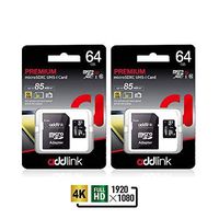 addlink 64GB 2Pack microSDXC C10 UHS-I Memory Card with Adapter Read up to 85MB/s (2 Single Package)