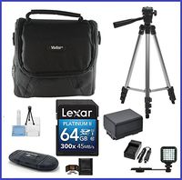 Canon VIXIA HF-R Camcorder Ultimate Bundle, includes: 64GB SDXC Memory Card, LED Light, Tripod, Spare Battery and more...