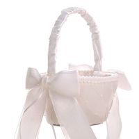 Binory Lace Bridal Wedding Party Flower Girl Basket Ring Bearer for Wedding Anniversary Celebrations Party Bedroom Decoration,Easter Eggs Toys Filled Basket,Best Wishes for You! (E)